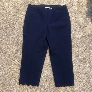 Isaac Mizrahi Petite Stretch Crop Pants Navy 14P